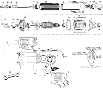Default Diagram and Parts List for 4287-220 Type 101 Black and Decker Grinder
